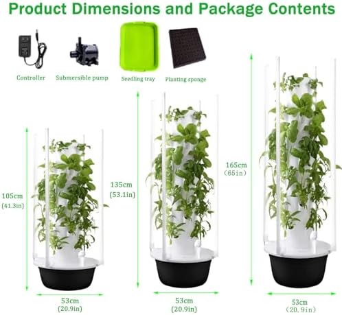 Système de culture hydroponique - Tour verticale - Aéroponie automatisée - Tour d'intérieur avec lampes de culture à LED - Kits de culture aquaponique pour jardin d'herbes 9Layer