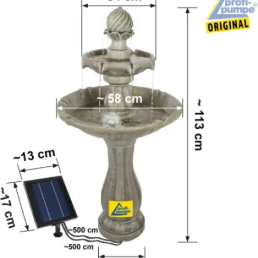 Test AMUR Fontaine de Jardin Solaire 113 cm : jolie pièce déco, mais pas sans compromis