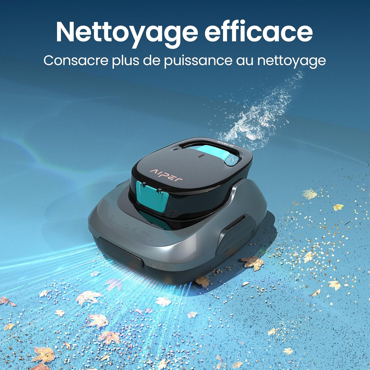 Scuba SE Robot Piscine, Aspirateur Piscine sans Fil, Autonomie de 90 Minutes, Nettoyage Automatique avec Fonction Auto-Stationnement, Nettoyeur Léger Idéal pour Piscines Hors-Sol
