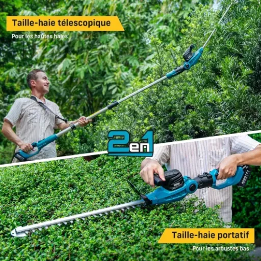 Test Seesii Taille Haie Électrique 2 en 1 : un taille-haies sur perche correct qui fait le job au jardin
