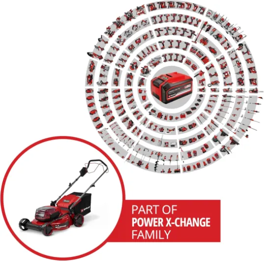 Tondeuse à gazon sans fil GC-CM 36/51 S Li BL (2 x 5,2 Ah) Power X-Change (36 V, largeur de coupe 51 cm, max - 750 m², brushless, bac collecteur 50 L, avec 2 batteries 5,2 Ah + chargeur double) 51cm