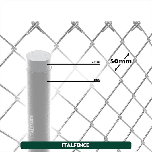 Grillage simple torsion galvanisé, clôture de jardin, 25m [Ø2,00mm, 120cm] Ø2,00mm 125cm