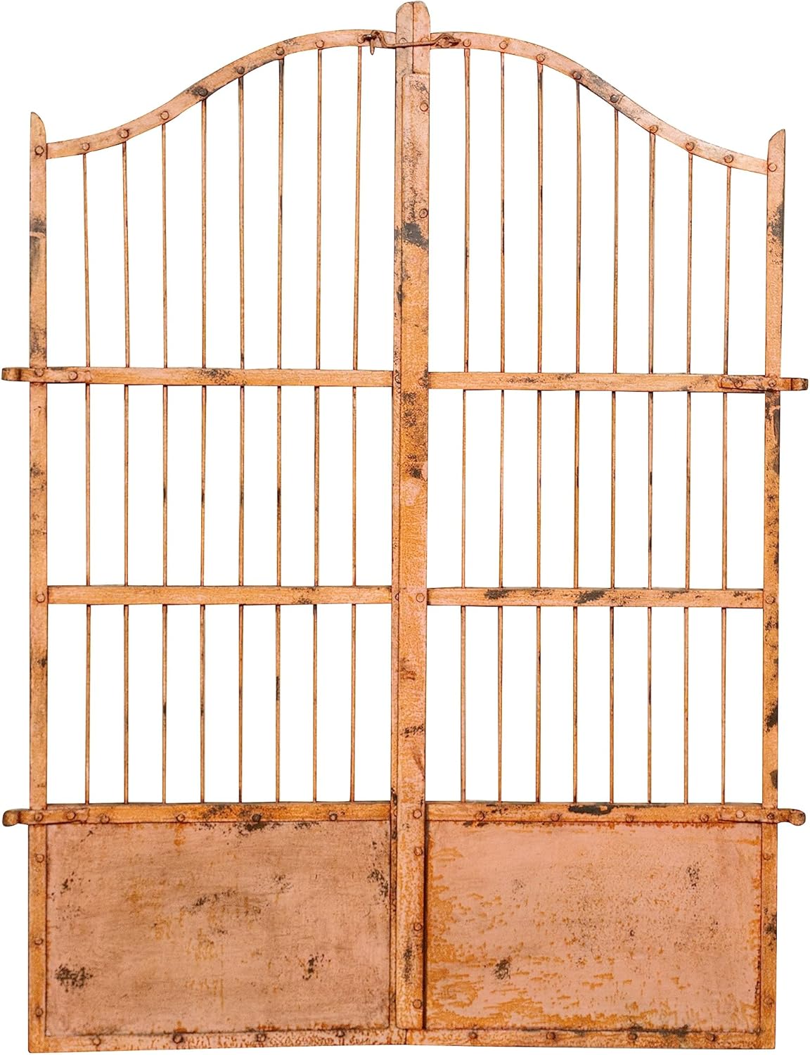 Biscottini Porte en fer forgé 117 x 6 x 150 cm, portail jardin extérieur finement restauré, portail en fer pour extérieur