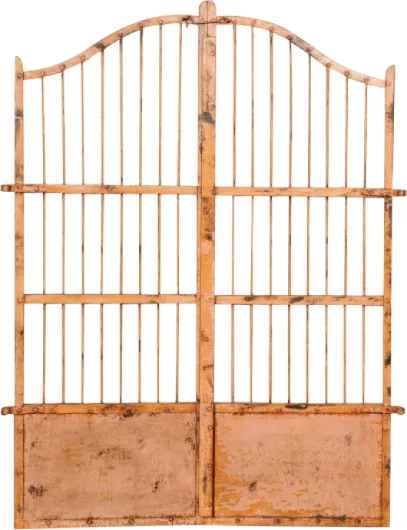 Biscottini Porte en fer forgé 117 x 6 x 150 cm, portail jardin extérieur finement restauré, portail en fer pour extérieur