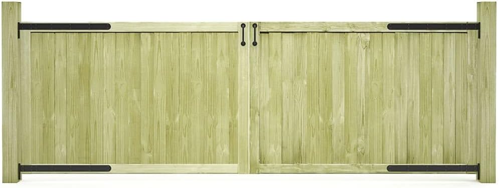 Portillon de Jardin Set of 2, Portail de Jardin Porte de Clôture 2 pcs Bois de pin imprégné 300x100 cm