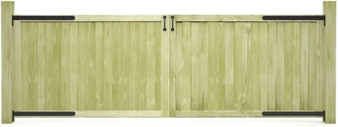 Portillon de Jardin Set of 2, Portail de Jardin Porte de Clôture 2 pcs Bois de pin imprégné 300x100 cm
