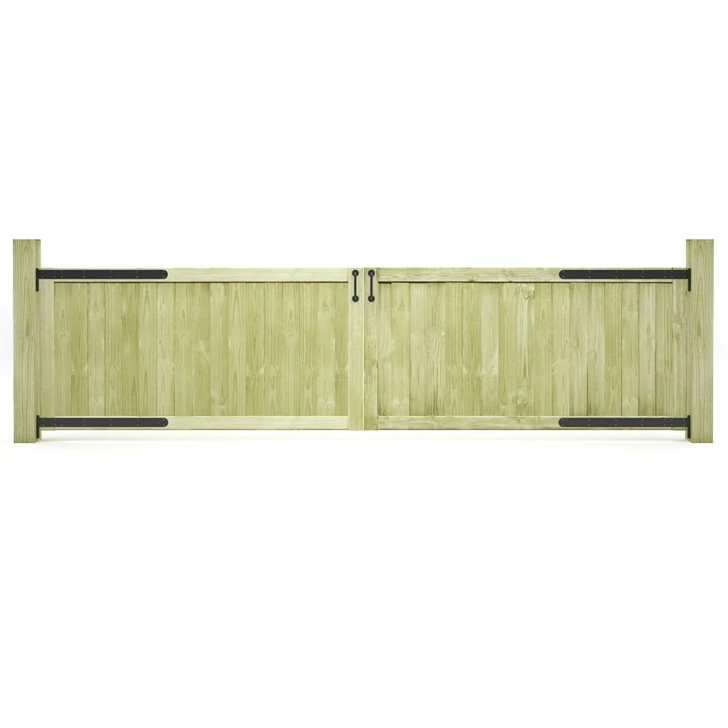 Portillon de Jardin Set of 2, Portail de Jardin Porte de Clôture 2 pcs Bois de pin imprégné 300x75 cm