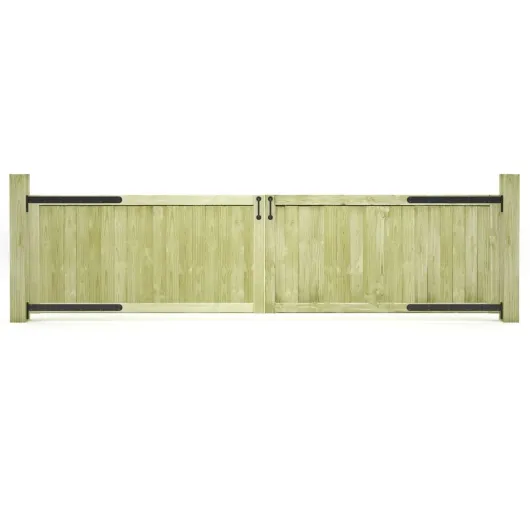 Portillon de Jardin Set of 2, Portail de Jardin Porte de Clôture 2 pcs Bois de pin imprégné 300x75 cm