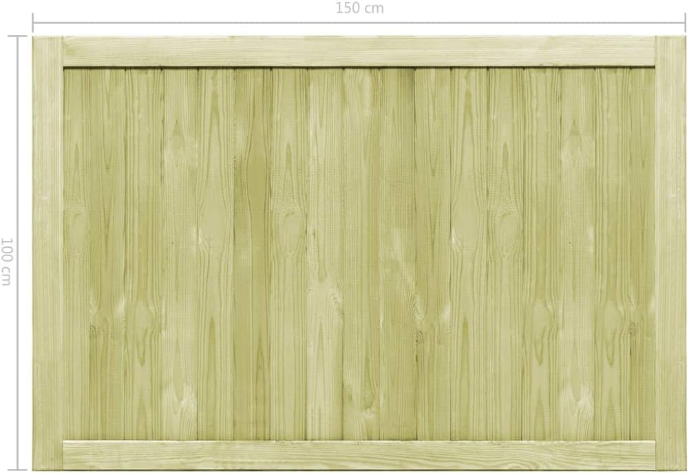 Portillon en Bois Clôtures de Jardin Clôtures et barrières Portail de Jardin 2 pcs pour Jardin ou Patio 300 x 100 cm