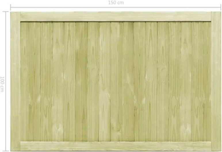 Portillon en Bois Clôtures de Jardin Clôtures et barrières Portail de Jardin 2 pcs pour Jardin ou Patio 300 x 100 cm