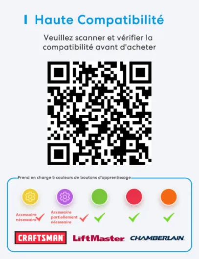 Ouvre-Porte de Garage Connecté, Telecommande WiFi Universelle Compatible CarPlay, Apple HomeKit, Siri, Alexa et Google, avec Notification, Contrôle Vocal, Fermeture Automatique et Minuteur Blanc Compatible HomeKit