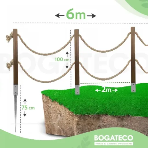 Test Bogateco Clôture en bois 6 m : la barrière déco façon corde marine qui fait le job sans prise de tête