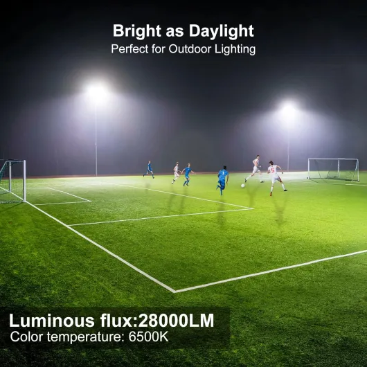 28000LM LED Spot extérieur 200W, lampadaire poteau lampe 6500K projecteur avec angle réglable IP67 étanche 230V projecteur extérieur pour jardin, terrain de sport 200W-Réverbère