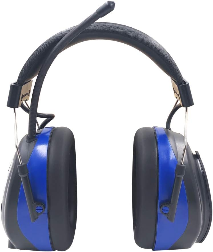 Protection auditive avec Bluetooth et radio FM/AM, batterie au lithium rechargeable intégrée, cache-oreilles de sécurité pour atelier, jardin/tonte, tracteurs, SNR 30 dB