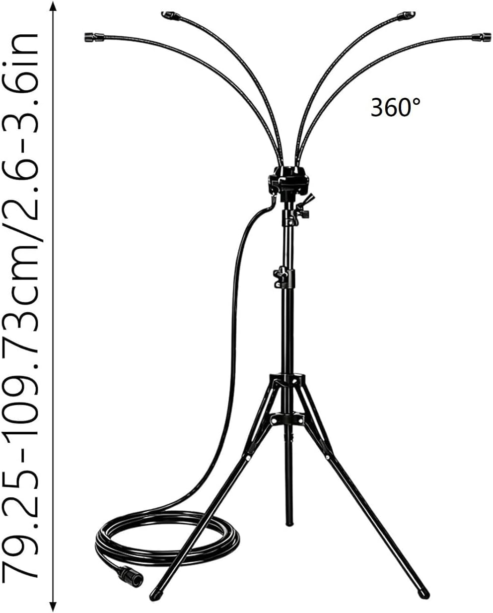 Brumisateur Terrasse sur Pied, Brumisateur Extérieur sur Pied pour Jardin, 360° Pulvérisateur Refroidissant Portable avec 4 Buses Réglables, Extérieur pour Terrasse et Jardin