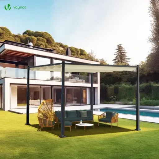 Test VOUNOT Pergola Rétractable 3x3m : la tonnelle pas chère qui fait le job pour une terrasse simple