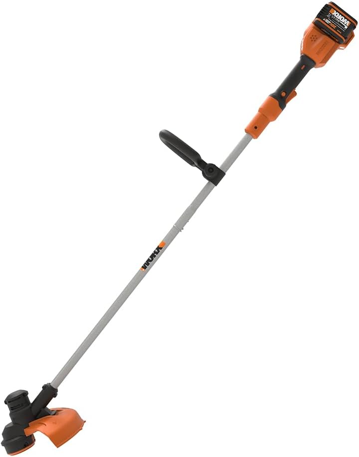 WG183E Débroussailleuse sans Fil 40 V avec Deux Batteries et Chargeur, capacité de Coupe de 33 cm, mécanisme d'alimentation Automatique, Tondeuse à Gazon légère, Double Ligne, Partie du système Coupe-herbe WG183E 40 V Simple