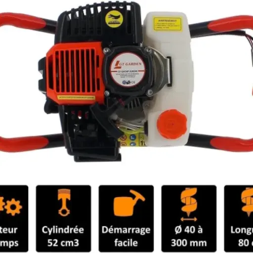 Test Tarière thermique GT Garden 52 cm3 : la machine qui te sauve le dos pour les trous au jardin